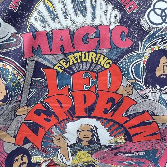 Led Zeppelin Electric Magic Concert‎ T Shirt Purple Band Tee Tie Dye Medium - Picture 3 of 8